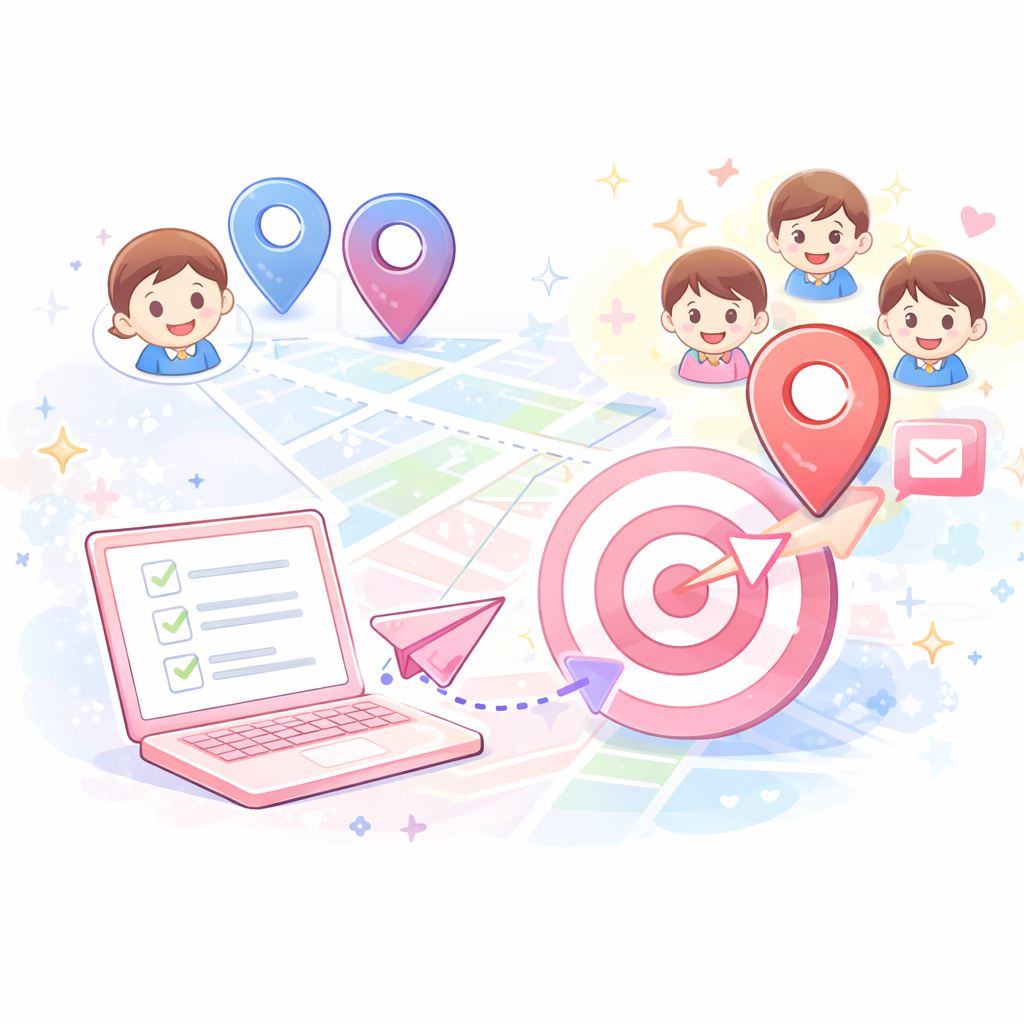 競合店ユーザーへ配信のイラスト